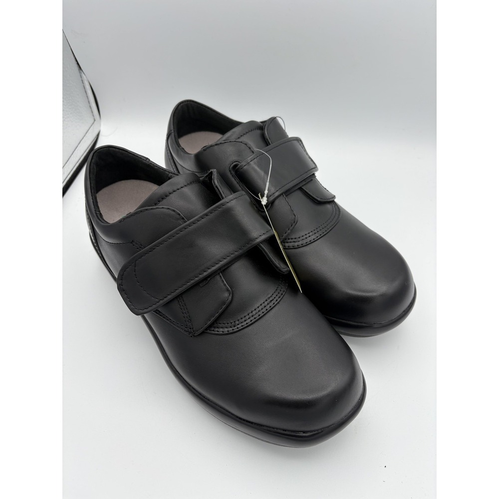 Apex SmartGrip Shoes Womens Size 9.5 X-Wide Black Leather Walking Comfort B3000W